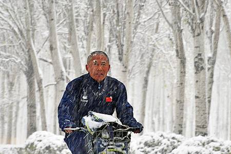 Heftiges Schneetreiben in Nordchina.