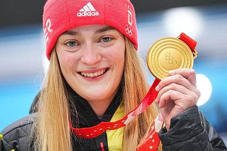 Hannah Neise gewann die Goldmedaille im Skeleton. Foto: Michael Kappeler/dpa-Zentralbild/dpa