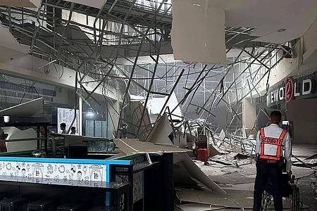 Schäden nach dem Erdbeben in einem  Einkaufszentrums in General Santos City auf den Philippinen.