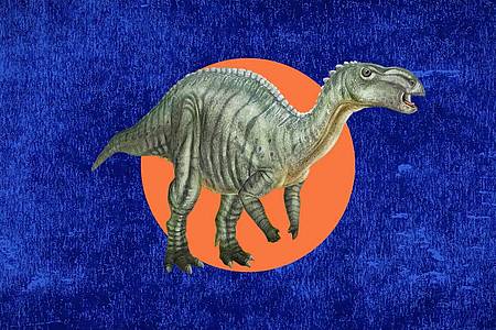 Eine Illustration des Dinosauriers Muttaburrasaurus langdoni, der zum fossilen Wahrzeichen des australischen Bundesstaates Queensland gewählt wurde.